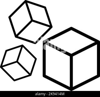 Cube Icon, cuboid Form Vektor-Element für Vorschule, Kindergarten und Montessori Kinder für mathematische Aktivitäten in Vektor-Illustration Stock Vektor