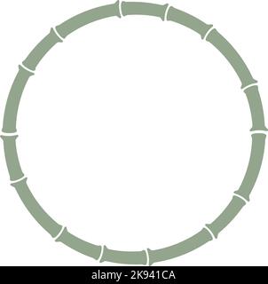 Grüner Bambusstiel Kreis Rahmen. Natürliches, rundes Textfeld. Bambuszweiggrenze. Leere Rahmenvorlage. Vektorgrafik isoliert in flacher Ausführung auf Stock Vektor