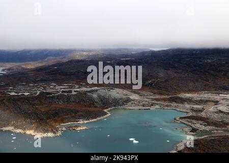 Grönland, Ilulissat Küste vom Flugzeug aus gesehen Stockfoto