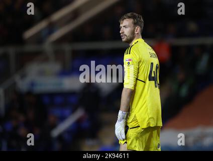 Peterborough, Großbritannien. 25. Oktober 2022. Toby Savin (AS) beim Peterborough United gegen Accrington Stanley EFL League One Match im Weston Homes Stadium, Peterborough, Cambridgeshire. Kredit: Paul Marriott/Alamy Live Nachrichten Stockfoto