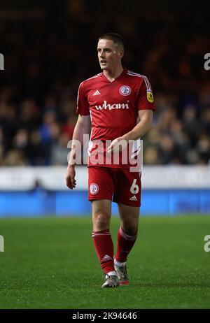 Peterborough, Großbritannien. 25. Oktober 2022. Liam Coyle (AS) beim Peterborough United gegen Accrington Stanley EFL League One Match im Weston Homes Stadium, Peterborough, Cambridgeshire. Kredit: Paul Marriott/Alamy Live Nachrichten Stockfoto