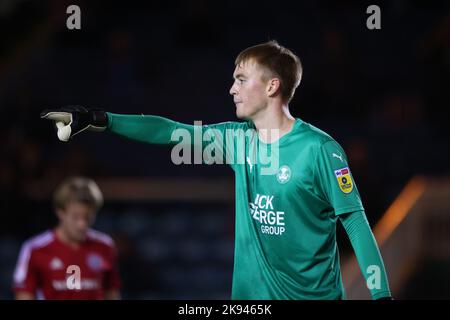 Peterborough, Großbritannien. 25. Oktober 2022. Lucas Bergstrom (PU) beim Peterborough United gegen Accrington Stanley EFL League One Match im Weston Homes Stadium, Peterborough, Cambridgeshire. Kredit: Paul Marriott/Alamy Live Nachrichten Stockfoto