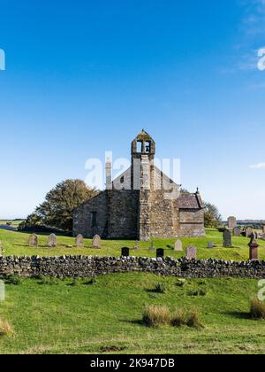 Außenansicht der St. Aidans Church, Thrrockrington, Northumberland, Großbritannien Stockfoto