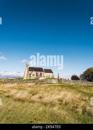 Außenansicht der St. Aidans Church, Thrrockrington, Northumberland, Großbritannien Stockfoto