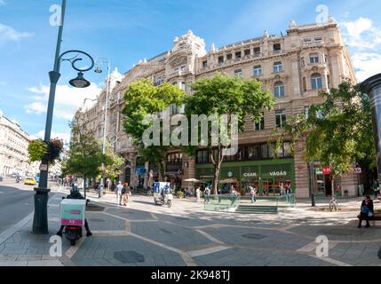 Budapest, Ungarn Szabad sajto Straße Ferenciek Tere District 5 Budapes, Ungarn Stockfoto