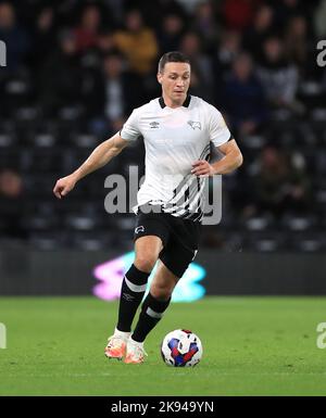 James Chester von Derby County während des Sky Bet League One-Spiels im Pride Park Stadium, Derby. Bilddatum: Dienstag, 25. Oktober 2022. Stockfoto