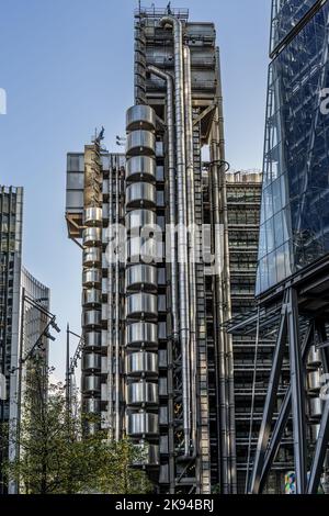 lloyds-Gebäude, Lime Street, im wichtigsten Finanzviertel von London Stockfoto