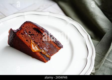 Österreichische Schokoladenkuchen, Sachertorte Stockfoto