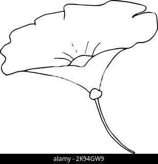 Einfache handgezeichnete Blume isoliert auf weißem Hintergrund. Vektorgrafiken Stock Vektor