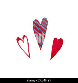 Aquarell Herzen. valentinstag. Valentinstag. Herz Stockfoto