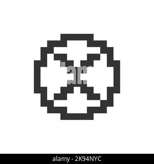 Schaltfläche Löschen pixeliertes ui-Symbol Stock Vektor