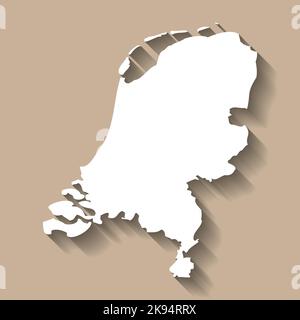 Niederlande Vektor Landkarte Silhouette Stock Vektor