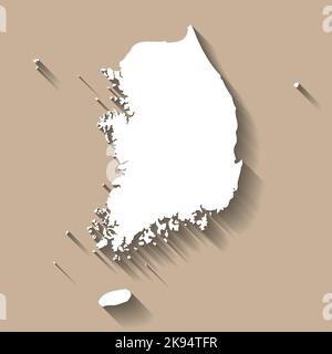 Südkorea Vektor Landkarte Silhouette Stock Vektor