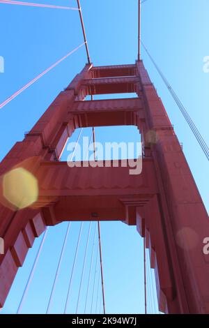 Eine Aufnahme der goldenen Torbrücke in San Francisco Stockfoto