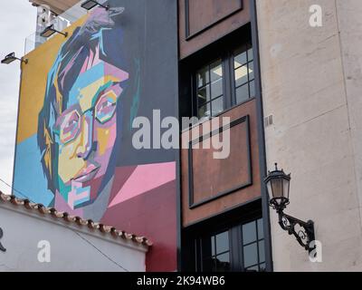 Gemälde von John Lennon in Torremolinos, Malaga, Spanien. Stockfoto