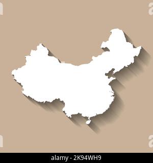 China Vektor-Landkarte Silhouette Stock Vektor