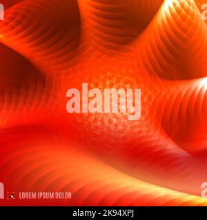 Futuristisch abstrakt rot und orange Farbe 3D fraktale Fantasie Hintergrund Stock Vektor