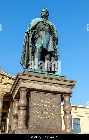 Paul Friedrich-Denkmal in Schwerin, Großherzog von Mecklenburg Stockfoto