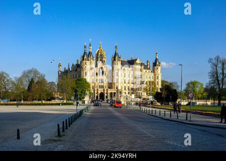 Schloss Schwerin, Sitz des landesparlaments Mecklenburg-Vorpommern Stockfoto