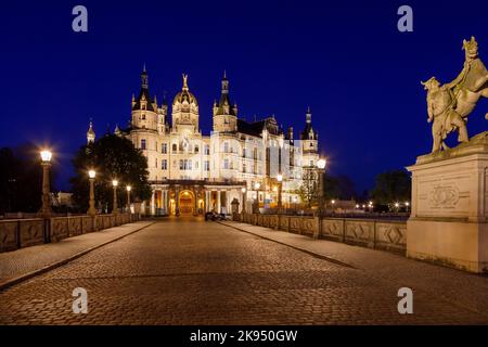 Schloss Schwerin, Sitz des Landtages von Mecklenburg-Vorpommern Stockfoto