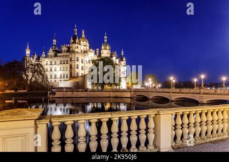 Schloss Schwerin, Sitz des Landtages von Mecklenburg-Vorpommern Stockfoto