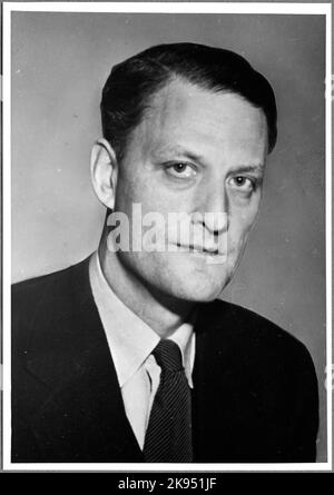 Generaldirektor Erik Upmark bei den Staatsbahnen, SJ zwischen 1949 - 1969. Stockfoto