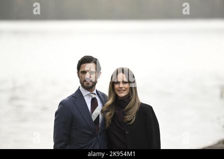Prinz Carl Philip und Prinzessin Sofia am 26. Oktober 2022 auf dem Landgut Hennickehammar in Filipstad, Schweden. Prinz Carl Philip und Prinzessin Sofia sind Stockfoto