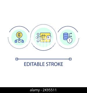 Symbol für Blockchain-Technologie-Loop-Konzept Stock Vektor