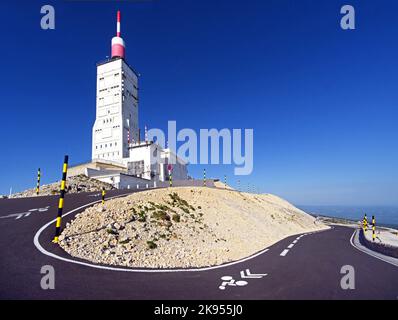 Der Gipfel des Mont Ventoux, Frankreich, Provence, Vaucluse, Beduinen Stockfoto