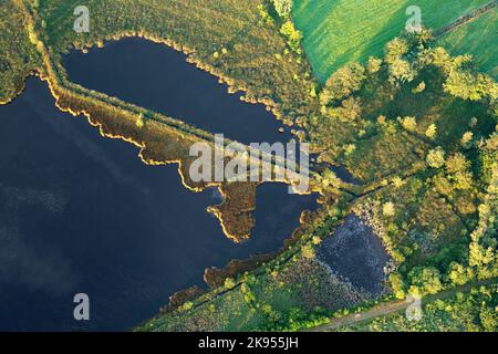 Luftaufnahme des Naturschutzgebietes Stappersven-Kalmthoutse Heide, Belgien, Antwerpen, Kalmthout, Kalmthoutse heide Stockfoto