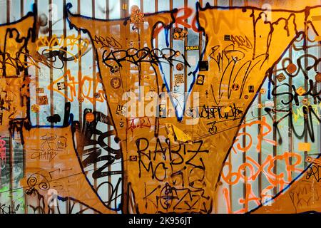 Graffiti an einer Wand, Koepenicker Straße, Deutschland, Berlin Stockfoto