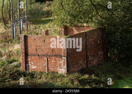 Die Ruinen einer alten Scheune in Bingley, Yorkshire. Stockfoto