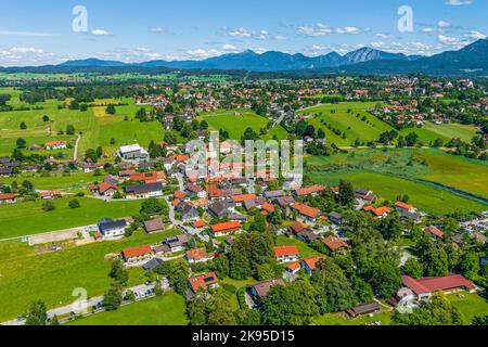 Die Region um Seehausen am Staffelsee von oben Stockfoto