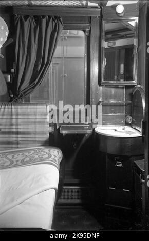 Die Staatsbahnen, SJ ACO4, Innenraum 1 Klasse Abteilbett. Stockfoto