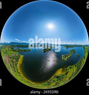 Die Region um Seehausen am Staffelsee von oben Stockfoto