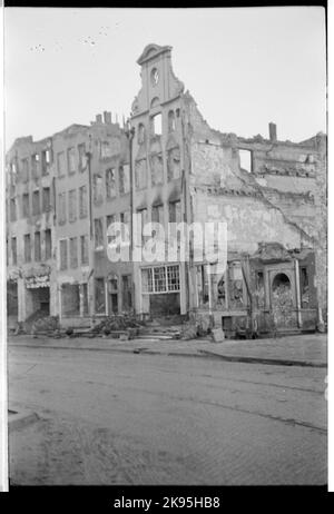 Ruinen in Danzig, 1945. Stockfoto