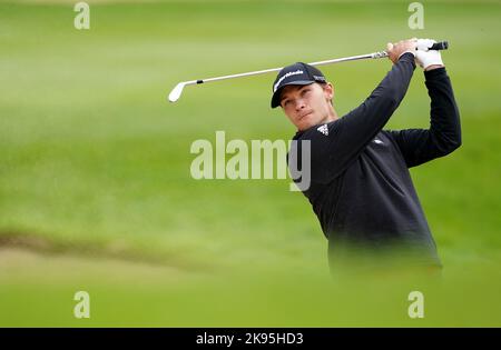 Datei-Foto vom 06-05-2022 von Nicolai Hojgaard, der hoffen wird, einen besseren Weg als letztes Jahr zu finden, da er den Sieg bei den Portugal Masters und einen Platz bei der DP World Tour Championship in Dubai anstrebt. Ausgabedatum: Mittwoch, 26. Oktober 2022. Stockfoto