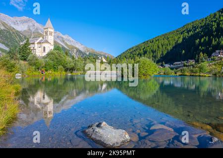 Pfarrkirche St. Gertraud in Sulden Stockfoto