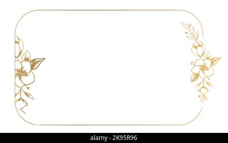 Eine Vektordarstellung eines handgezeichneten Blumenrahmens mit Kopierraum Stock Vektor