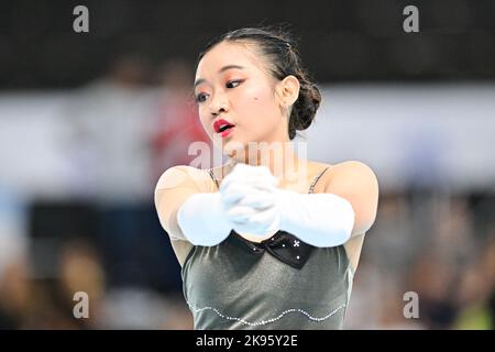 SHAO-JIE LEE, Taipei, tritt im Junior Ladies Solo Dance - Style Dance bei den Artistic World Skate Games 2022 im Youth Olympic Park - America Pavillon, am 25. Oktober 2022 in Buenos Aires, Argentinien auf. Quelle: Raniero Corbelletti/AFLO/Alamy Live News Stockfoto