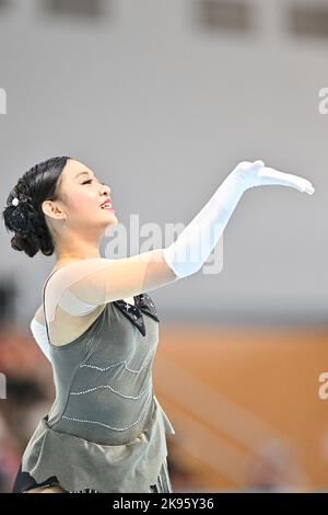 SHAO-JIE LEE, Taipei, tritt im Junior Ladies Solo Dance - Style Dance bei den Artistic World Skate Games 2022 im Youth Olympic Park - America Pavillon, am 25. Oktober 2022 in Buenos Aires, Argentinien auf. Quelle: Raniero Corbelletti/AFLO/Alamy Live News Stockfoto