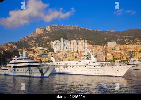 Monaco, Monte Carlo, Skyline, Hafen, Boote, Stockfoto