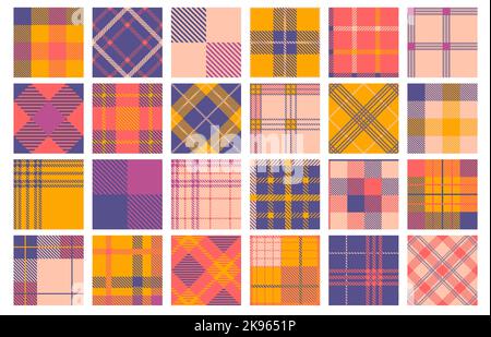 Tartanmuster. Nahtloses schottisches Karomuster, moderner geometrischer Tweed-Stoff für den Herbst in der Wintermode im Textildesign. Vektorstruktur Stock Vektor