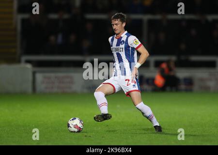 Alex Lacey von Hartlepool United in Aktion während des Spiels der Sky Bet League 2 zwischen Hartlepool United und Salford City am Dienstag, den 25.. Oktober 2022, im Victoria Park, Hartlepool. (Kredit: Mark Fletcher | MI News) Kredit: MI Nachrichten & Sport /Alamy Live News Stockfoto