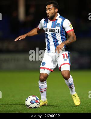 Wes McDonald von Hartlepool United während des Spiels der Sky Bet League 2 zwischen Hartlepool United und Salford City im Victoria Park, Hartlepool, am Dienstag, den 25.. Oktober 2022. (Kredit: Mark Fletcher | MI News) Kredit: MI Nachrichten & Sport /Alamy Live News Stockfoto