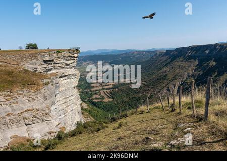 Aussichtspunkt Salto de Nervion im Naturpark Monte Santiago, gelegen zwischen den Provinzen Alava, Burgos und Bizkaia (Spanien) Stockfoto
