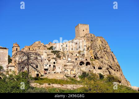 Das verlassene Dorf Craco in Basilicata, Italien Stockfoto