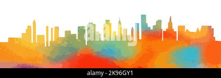 Farbige Stadt. Abstrakte Stadtlinie. Vektorgrafik Stock Vektor