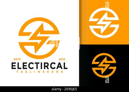 Der Buchstabe S mit dem Logo „Electrical“ Stock Vektor