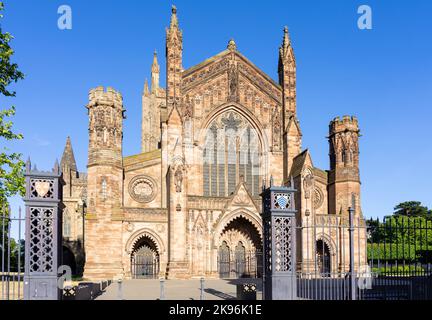 Hereford Cathedral oder Hereford Cathedral of Saint Mary the Virgin and Saint Ethelbert the King Hereford Herefordshire England GB Europa Stockfoto